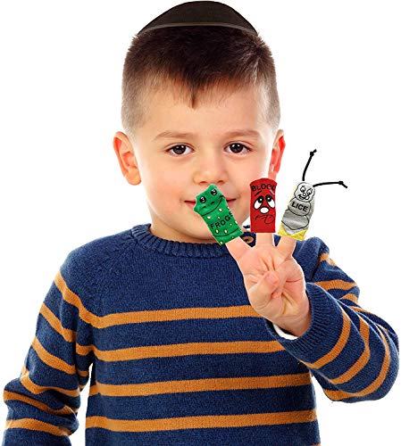 Passover Finger Puppets 10 Plagues by Rite Lite | Pesach Seder Gifts Fun Jewish Holiday Party Decor Storytelling Playful Learning Goodie Bag Favors! - style: Plagues Foam Puppets