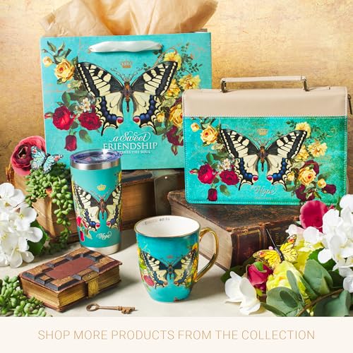 Christian Art Gifts Stainless Steel Vacuum Insulated Tumbler 18 oz - color: Teal/Hope