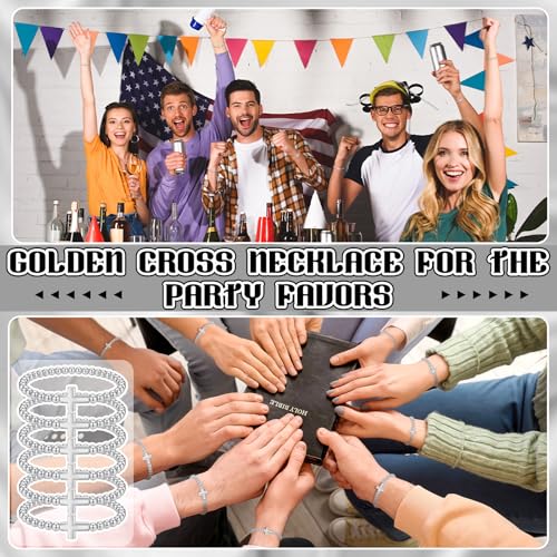 Cross Bracelets for Women Christian Bracelets Bulk Beaded Religious Gifts Jesus Faith Bracelet Stretch Stackable Church Jewelry Gift Communion Supplies Cheer Stocking Stuffers for Party - color: Silver