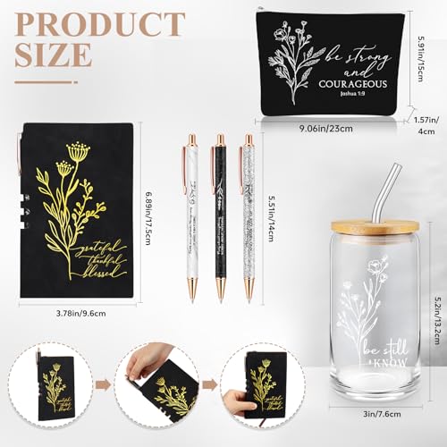 Funnymoom 6 Pcs Pastor Gift Set Tumbler Journal Pens Black - color: Black, size: Be Still
