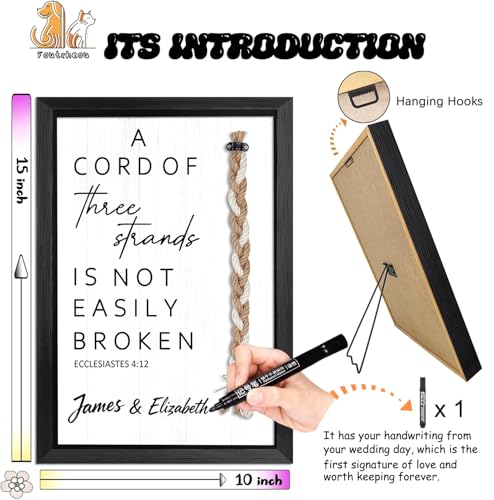 A Cord of Three Strands Wedding Ceremony Sign 15"x10" Black - color: Black-WeddingCordSign, size: 15X10Inches