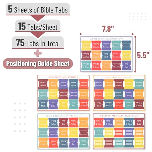 Mr. Pen- Bible Tabs, 75 Tabs, Elegant Rainbow - color: Elegant Rainbow