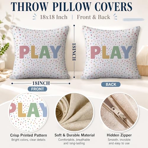 Kids Classroom Pillows Covers - color: White-east Play