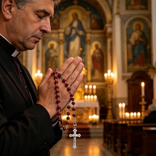 24Pcs Rose Scented Catholic Rosaries Necklaces Rosary Beads Necklace - color: Multiple Styles