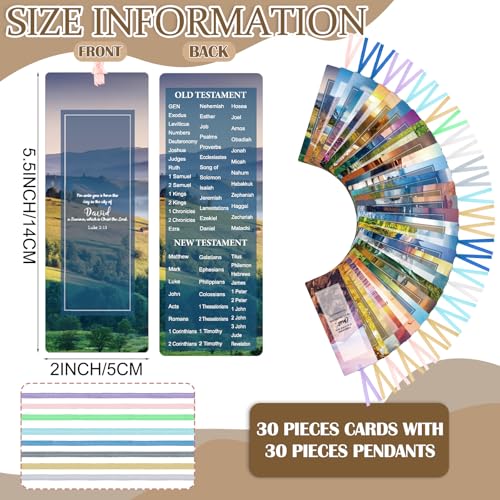 Chinco 120 Pack Bible Verse Bookmarks Scenery Christian Inspirational Scripture Book Markers Religious Motivational Encouragement Page Markers for Church Office Reading Lover Gifts - style: Scenery Style
