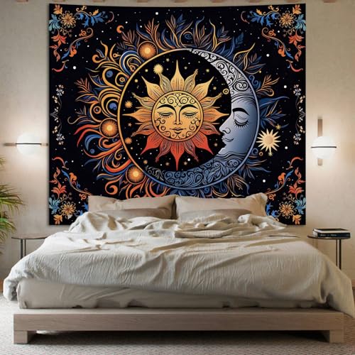 Apdidl Sun and Moon Boho Tapestry, Hippie Mandala Tapestries Wall Hanging - color: D-Boho Sun Tapestry, size: 90"L x 71"W