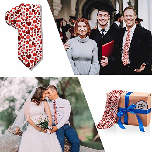 Men's Ties Novelty Tie Necktie for Men Teen Boys Multicolor Tie Party Holiday Thanksgiving Christmas - color: Red Heart