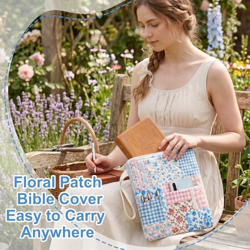 Gilprop Bible Book Sleeve 11" x 9" Blue Spliced Style Quilted Zippered - style: Blue Spliced Style