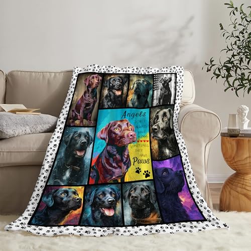 Chocolate Labrador Throw Blanket Black Labrador Puppy Stuff Gifts for Dog Lover Kids Girls Boys Adults Women Men Soft Cozy Warm Plush Fluffy Fuzzy Fleece Blanket 60''X80'' - color: Black Labrador, size: 60''x80''