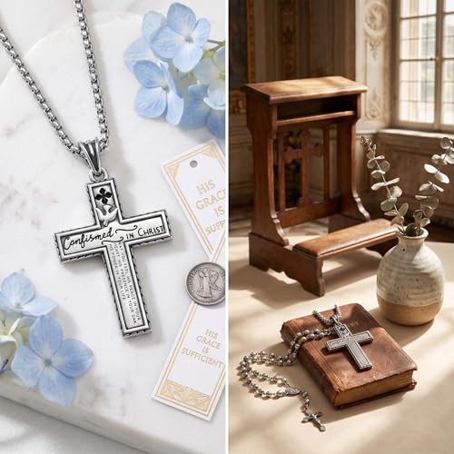Confirmation Gifts Sterling Silver Confirmed in Christ Religious Catholic Jewerly - color: T