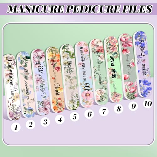 100 Christian Gifts for Women Bulk Floral Religious Nail Files - style: Lively