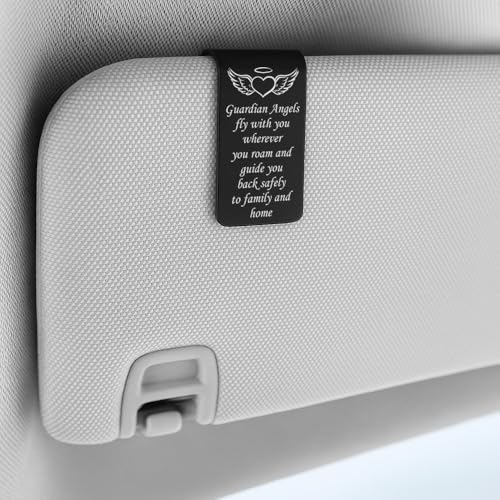 Stainless Steel Car Visor Clip, Guardian Angel - Themed Religious Gift for Travelers, Heartfelt Keepsake for Faith - Focused Roamers, Inspirational Present for Spiritual Explorers, XXE4 - color: Black-E4