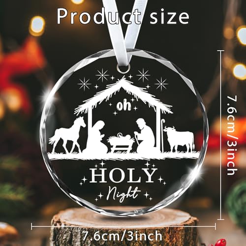 Christmas Ornaments Nativity Scene Oh Holy Night Religious Decorative 2026 - color: Oh Holy Night