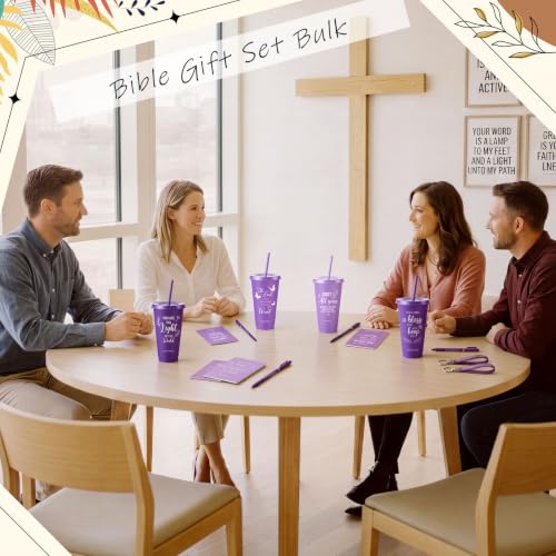 Hollowfly 24 Set/96 Pcs Christian Church Religious Gifts(Gradient Purple) - color: Gradient Purple