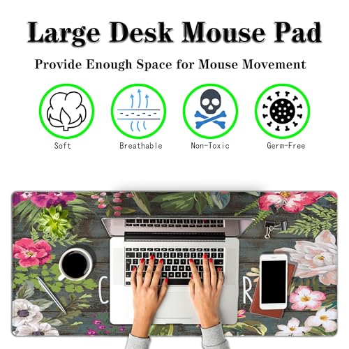 Keyboard Pad Floral Desktop Pad Big Mouse Pads XXL Mouse Pad Gaming Mouse Mat Waterproof Non-Slip Rubber Base 35.4 X 15.7 for Game Office, Chaos Coordinator Motivational Quote - color: Motivational Quote