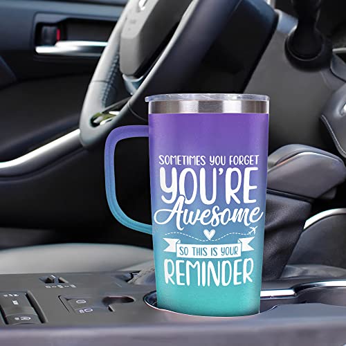 SANDJEST 20oz Travel Tumbler With Handle Inspirational Gift For Women, Colleagues, Mom, Motivation Gift Idea for Mother's Day, Birthday Gifts For Her - color: Inspiration 2