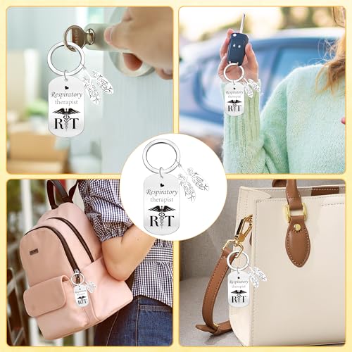 Inspirational Keychain for Women, Appreciation Gift for Mother Daughter Best Friend, Christmas Key Ring - style: Respiratory Therapist