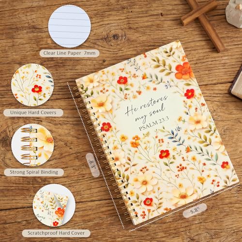 Christian Journal for Women - Bible Notebook for Bible Study & Prayer, Bible Verse Notebook & Church Notebook, Womens Bible Journal for Note Taking - for Sunday Service, Small Group & Daily Devotional - color: 5-christian-notebook
