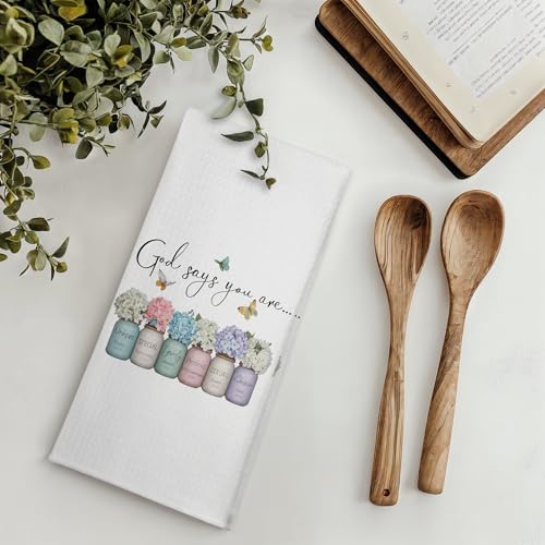 Christian God says you are Christian Kitchen Bathroom Decor Towels 16x24,Christian Housewarming Gifts,Religious Bible Scripture Gifts for Women,Inspirational Kitchen Towels Hand Towels Dish Towel