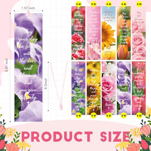 Skyygemm 100 Pcs Bible Verses Bookmarks Inspirational Scripture Flower