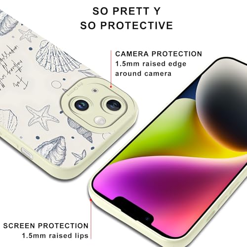 Summer Beach Shells Phone Case for iPhone 14 Case Christian Bible Verses Pattern Shockproof Soft Protective for Women Men Phone Cover Funda for iPhone 14 6.1 Inch - color: Summer, size: for iPhone 14