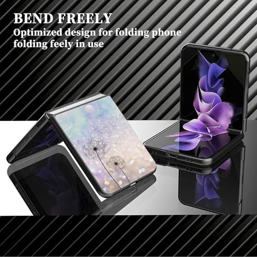 for Samsung Galaxy z flip 7 Case Dandelion Floral Design,Slim Fit Lightweight Hybrid Hard PC PU Leather Folding Phone Cover for Z Flip 7 6.9" - color: Dandelion Floral
