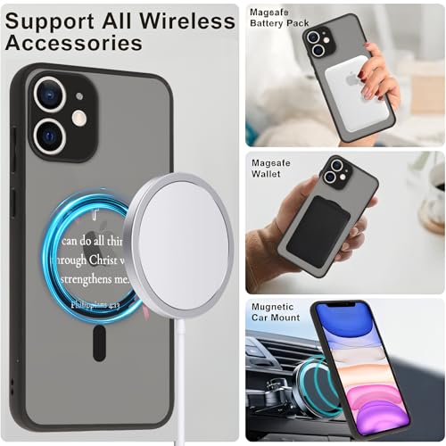 Magnetic Bible Verse Phone Case for iPhone 11 6.1",Compatible with MagSafe,Jesus Famous Quotes Pattern Aesthetic Design TPU Shockproof Protective Phone Cover for Girls Women - color: Bow, size: for iPhone 11