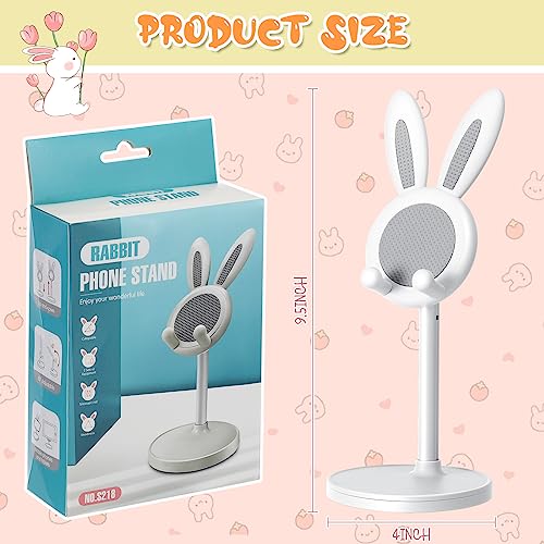 Kathfly 2 Pack Cute Phone Stand for Desk, Pink and White, Rabbit - color: Pink and White, style: Rabbit
