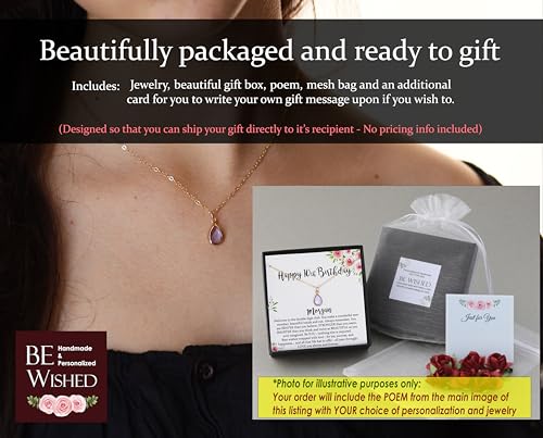 Be Wished Confirmation Gifts, Thoughtful Handmade Necklace with Meaningful Message, Ready to Give Jewelry - style: Birthstones