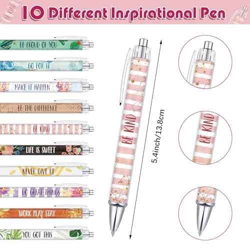 20 Pcs Inspirational Notebooks and Pen Set Inspirational A5 Notebook Motivational Quotes Lined A5 Journal Pens Motivational Ballpoint Pens for Home Office School Appreciation Gifts