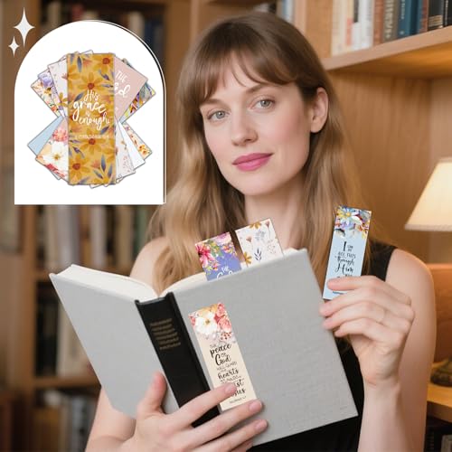 Bible Verse Bookmarks Gifts - 120 Pcs Christian Flower Bookmark Paper Scripture Religious Book Marks Page Clip Inspirational Gift for Women Men Church Book Lovers Reading Bookish Supplies - color: Christian Flower