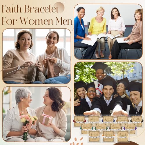 Kenning 24 Set Christian Bracelet for Men Women - color: Dark Color