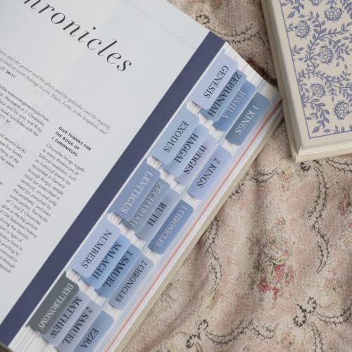 UPAFEXXI-Laminated Bible Tabs with Book Summaries, Bible Study Supplies - color: Summaries Blue2