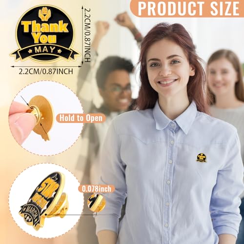 24 Pcs Employee of The Month Lapel Pin 1-12 Month - style: Reward Style