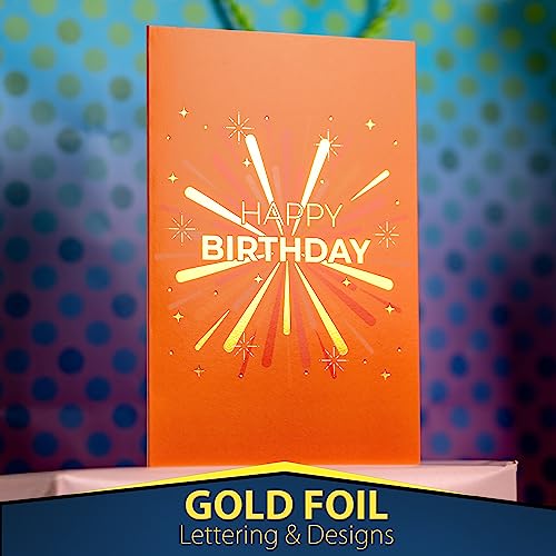 24 Pack Unique Gold Foil Birthday Cards with Envelopes & Stickers | 4x6 Inches Blank Happy Birthday Cards Assortment in Bulk for Family, Kids, Friends, Work & Office Celebrations. - size: 4x6 inches