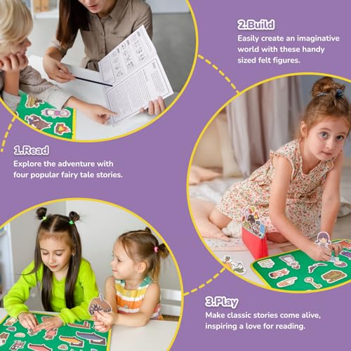 CHEFAN 12 Pack Felt Board Story Sets, Flannel Board Stories for Classroom - color: Fairy-tales-12pack-c