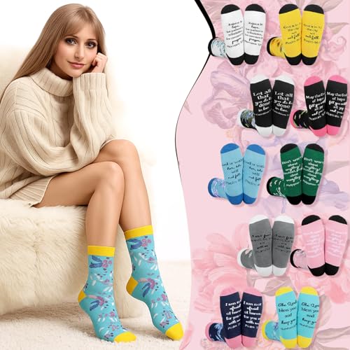 Tisancy Christian Socks for Women 10/20/30 Pairs Bible Verse Gift