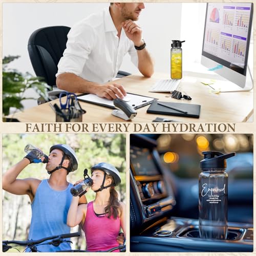 Skylety 10 Pcs Christian Water Bottles Bible Verse Plastic,Bible Words - style: Bible Words