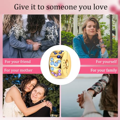 Clip Stopper Beads Fit For Pandora Bracelet, Spacer Charms For Bracelets - color: Gold Butterfly-2Pack
