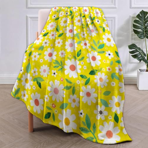 Yellow Daisy Floral Blanket Gifts for Women Kids - color: Daisy, size: 40"x50"
