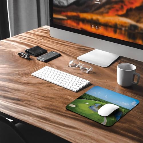 Aerial Tropical Golf Course Landscape Mouse Pad, Country Club View Desk Mat - color: Custom Designs Art 045
