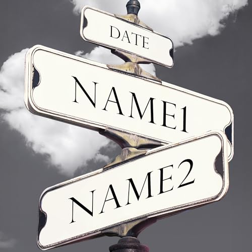 A&T ARTWORK Heart and Heart Street Sign Photo Prints Gift,includes Names and the Date Unique Gift for the Anniversary.14x11 inches with Mat UNFRAMED - color: Street Sign 02, size: 11x14"