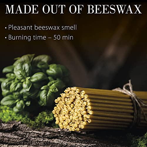 Danilovo Pure Beeswax Candles - Honey-Scented, Decorative Thin Taper Candles - Ideal for Birthday Decoration or Church Prayers - Drip Free, Tall & Smokeless Pack of 50 pcs, 6.5 x 0.22 inch - size: 6.5 in