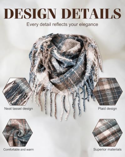 Chalier Infinity Scarf Neck Warmer, Fleece Lined Winter Scarves - color: I-fringe