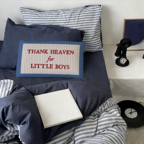 Vintage Baby Boy Nursery Decor 12x20 Pillow Cover - color: 00-thank Heaven for Little Boys-vintage 12x20