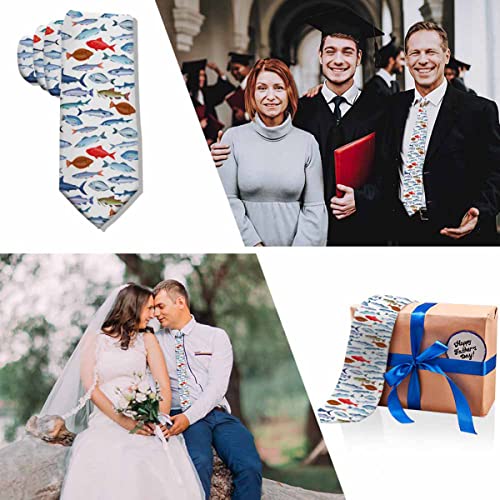 Men's Ties Novelty Tie Necktie for Men Teen Boys Multicolor Tie Party Holiday Thanksgiving Christmas - color: Fish Set