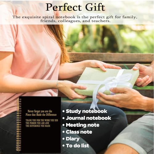 Appreciation Gifts Spiral Notebook with Pen Set - A5 College Ruled Lined Journal, Thank You Gifts for Coworkers Employees Teachers, Farewell Goodbye Gifts for Men Women, 80 Sheets Hardcover - color: Black233