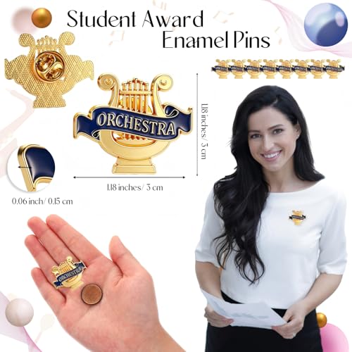 Knitgrip Award Lapel Pins Bulk Academic Recognition Enamel Pins Honors Gift for Student Office Government Club Members - style: Orchestra