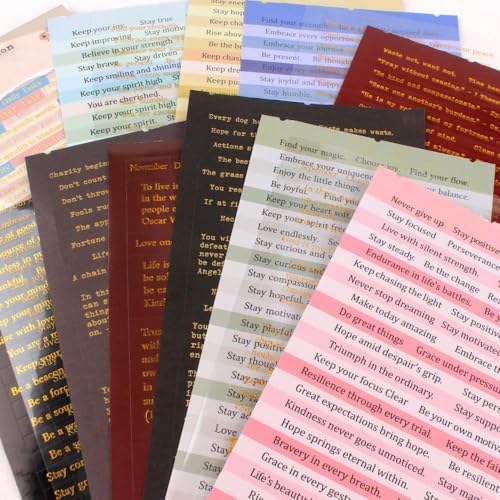 48 Sheets Quote Words and Sayings with Bible Verses Journaling Stickers Books for Junk Journal Supplies, 1692Pcs Gold Foil Transparent PET Stickers for Scrapbooking, Bujo, Card Making - color: 2 Pack Quote Words Bible Sticker Books
