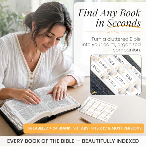 90 Christian Bible Tabs for Women, Men, and Kids - White - color: White